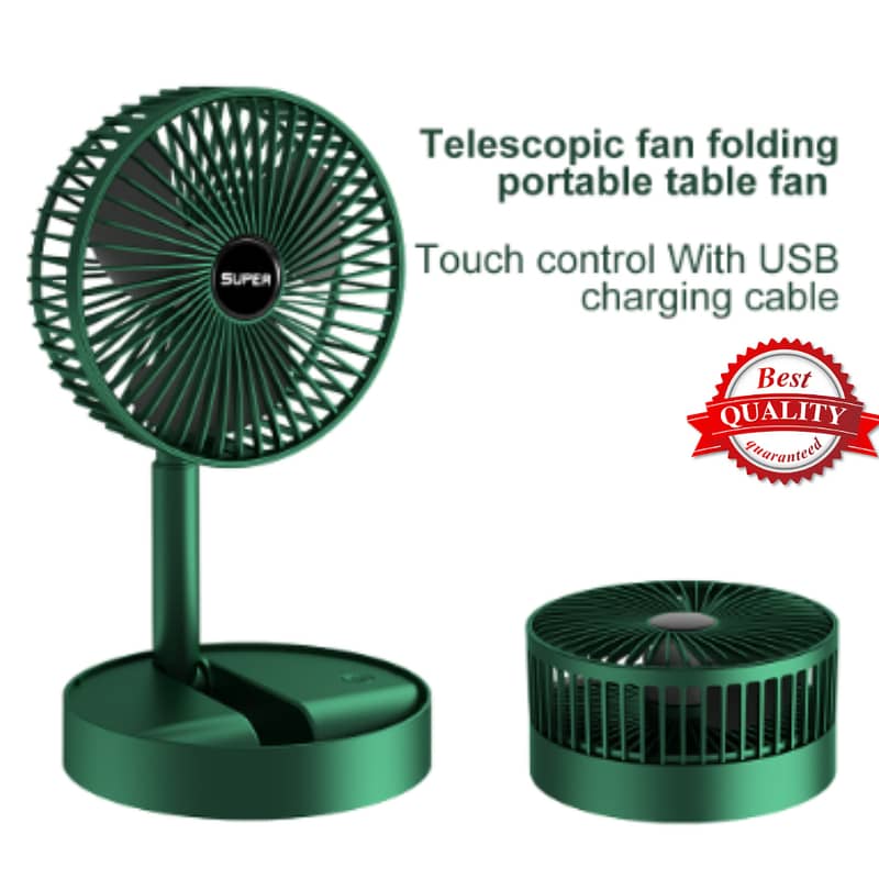 Stylish Rechargeable Fan Mini Foldable Telescopic Fan Low Noise 3