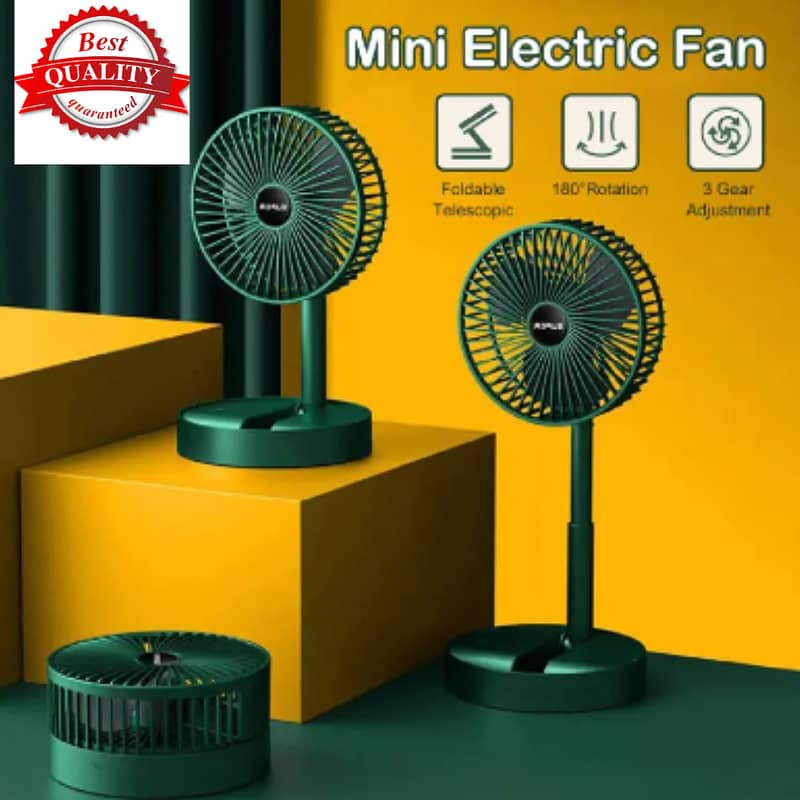Stylish Rechargeable Fan Mini Foldable Telescopic Fan Low Noise 4