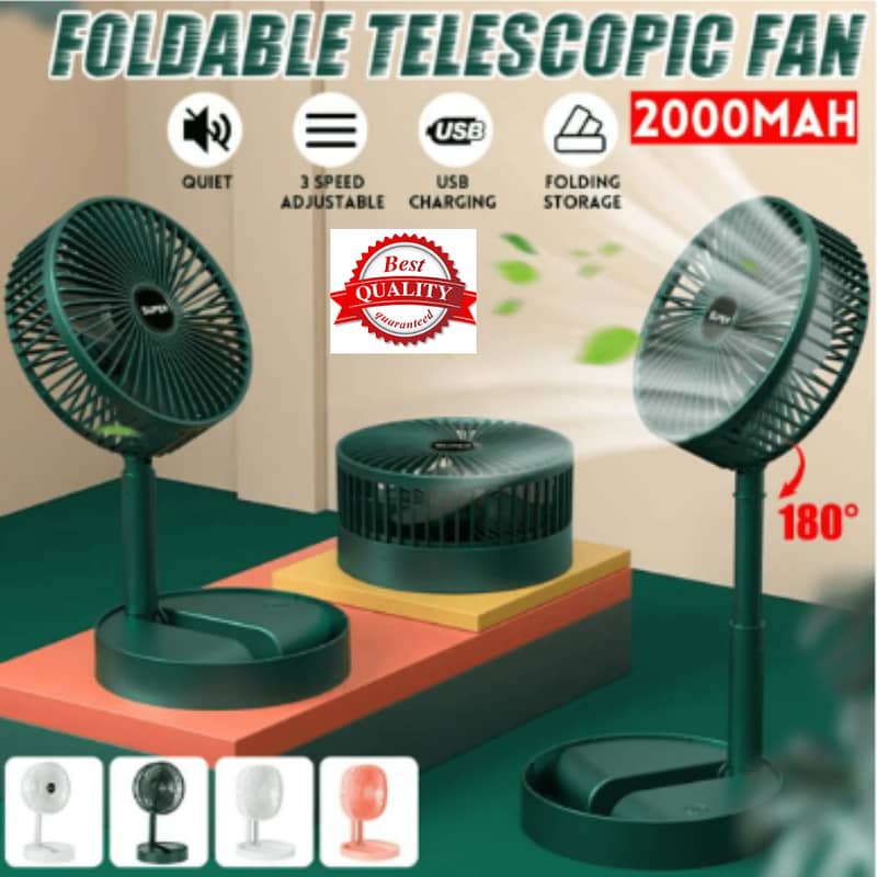 Stylish Rechargeable Fan Mini Foldable Telescopic Fan Low Noise 7