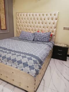 Double bed with 2 side tables dressing table nd 1 stool