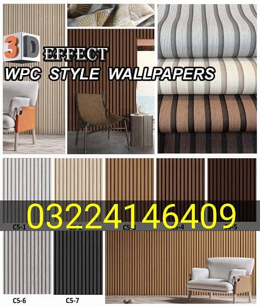 Laminate wood flooring/ window blinds/ wallpaper/ carpet tiles floor. 2