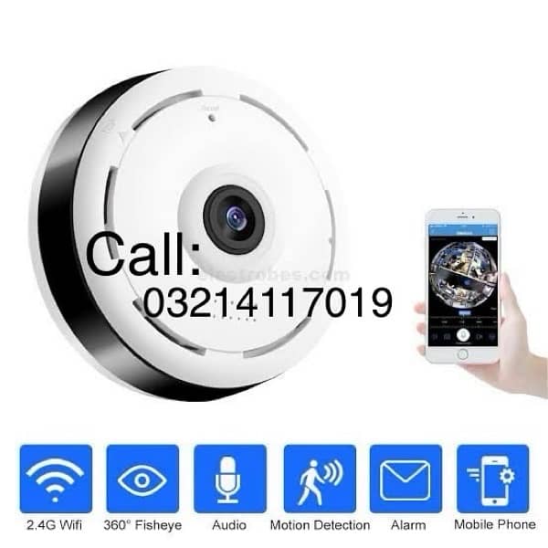 Wifi 360 3D v380 wireless Camera cctv memory card motion detection 0