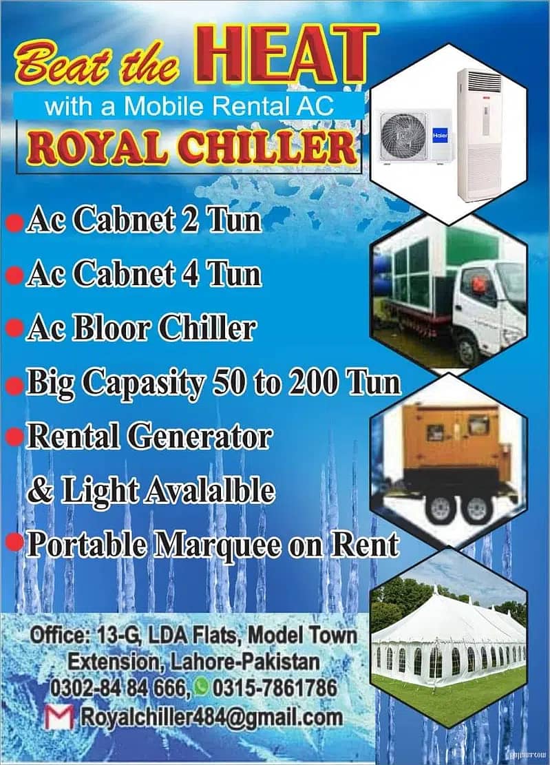 Ac Rent/Ac Cabnet for Rent/Ac Chiller/Ac/Ac Chiler For Rent/Generator 5