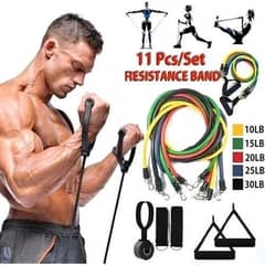 Power Exercise Resistance Band 5 in 1, Fitness Band set of 11 Piece 0