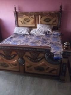 Double side bed with matters and side tables
