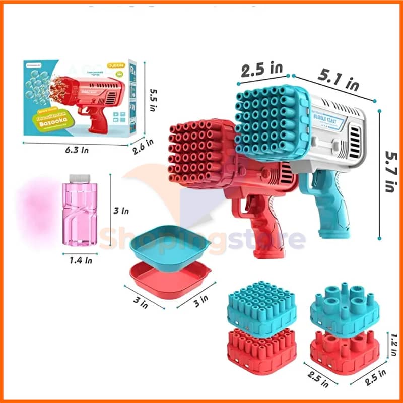 2in1 bubble gun machine for kids, 32holes+8holes both in 1 box 6