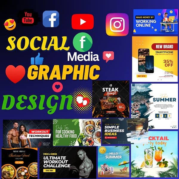 Instagram,Flacebook,YouTube and Business Posters making Graphic Design 2