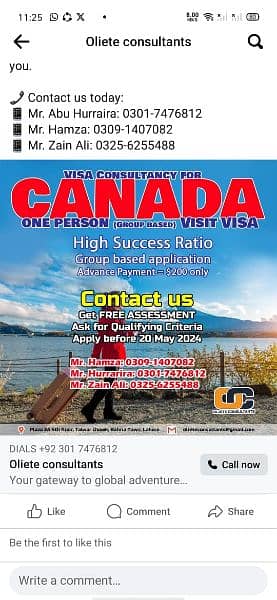 Canada multiple family visit visa consultancy 2