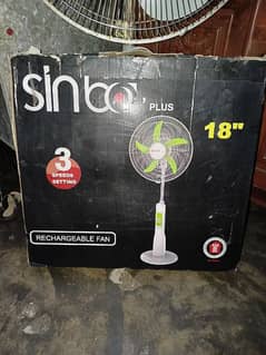 SINBO CHARJING FAN 18" 1 SESSION USE CONDITION 10/9