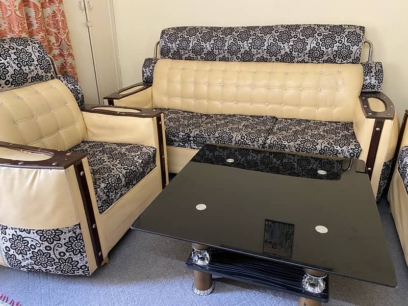 sofa set 6 seater with table 6