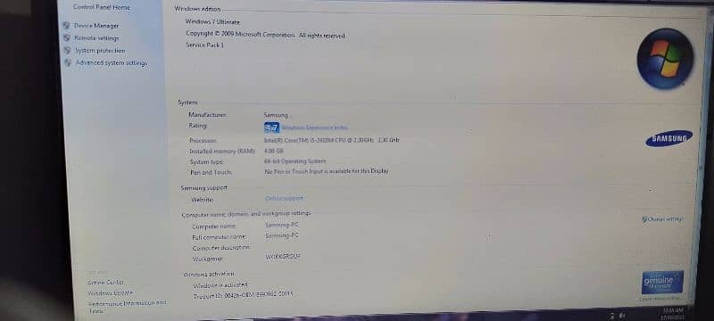 window 7 laptop samsung 6