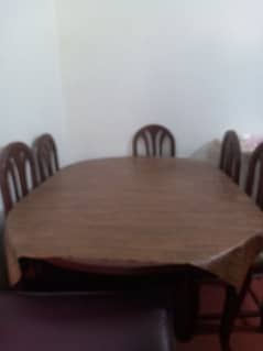 Dining table wooden with chairs