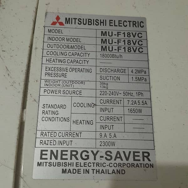 mitsubishi 1.5 ton energy saver  used ac for sale 3