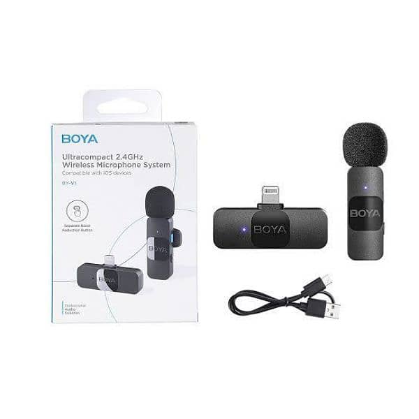 Boya Wireless Mic With Noise Cancelling with 3years Warran 03249107656 0