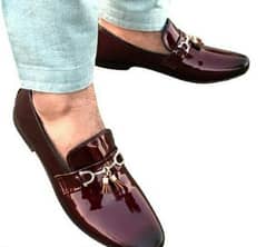 Men's synthatic lather homemade patent shoes