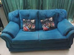 2 seater sofa for sale used condition blue colour