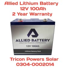 Allied Lithium Battery 12V 100AH Made USA 2 Year Replacement Warrant 0