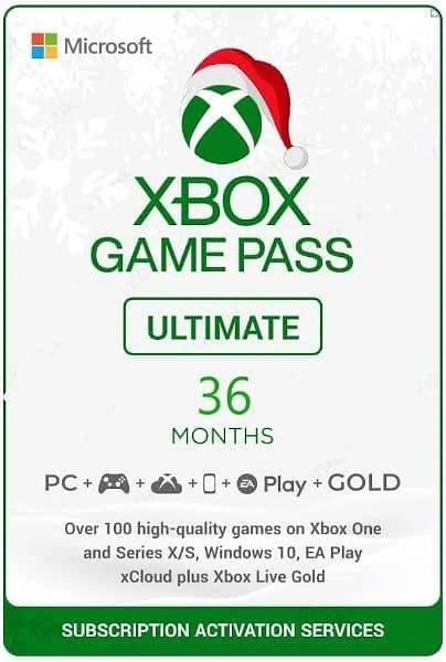 XBOX GAMEPASS ULTIMATE 3 YEARS SUBSCRIPTION FOR PC AND XBOX CONSOLE 0