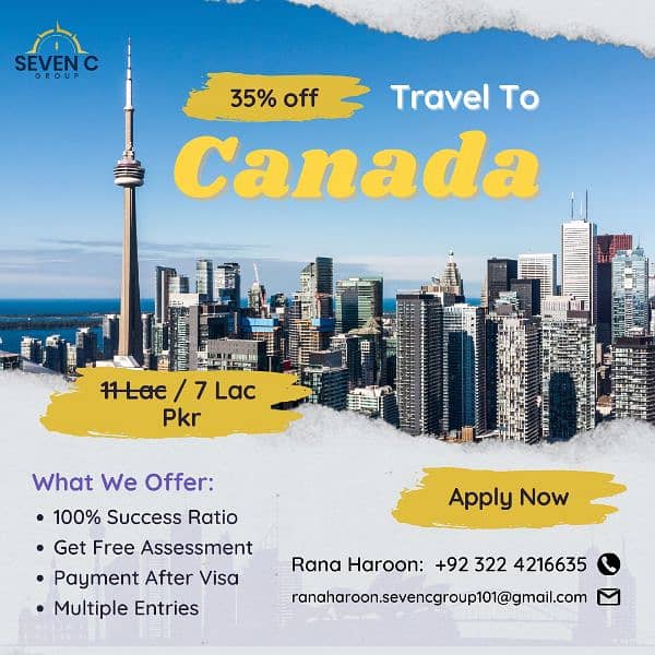 Canada multiple family/single visit visa on Done base 100% ratio 0