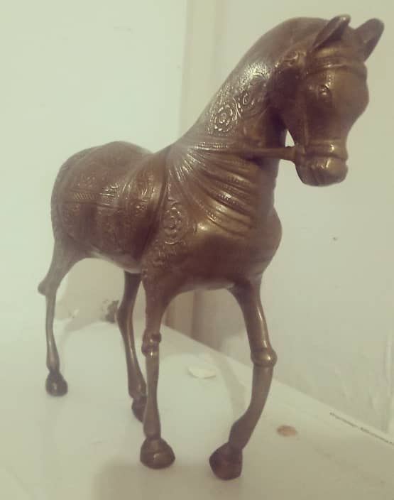 Old Foreign golden Antique Horse for sale 0