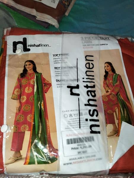 3 Piece suit  lawn top bottom and dupatta 3