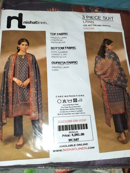 3 Piece suit  lawn top bottom and dupatta 4