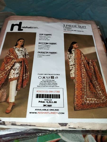 3 Piece suit  lawn top bottom and dupatta 5