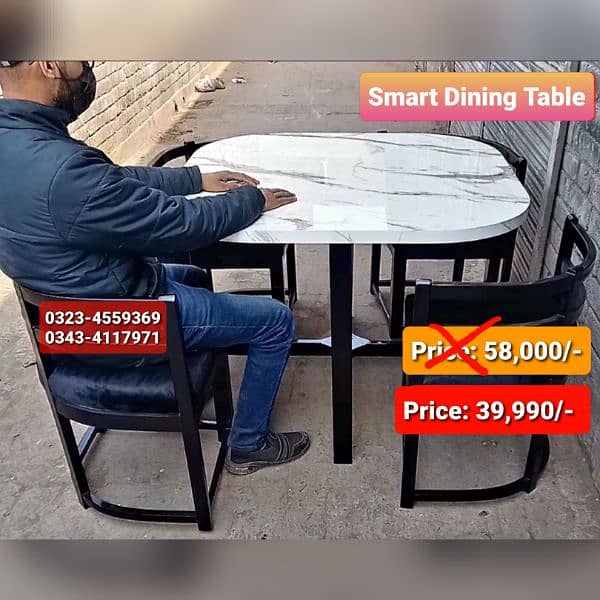 Smart dining table/round dining table/4 chair/6 chair/dining table 7