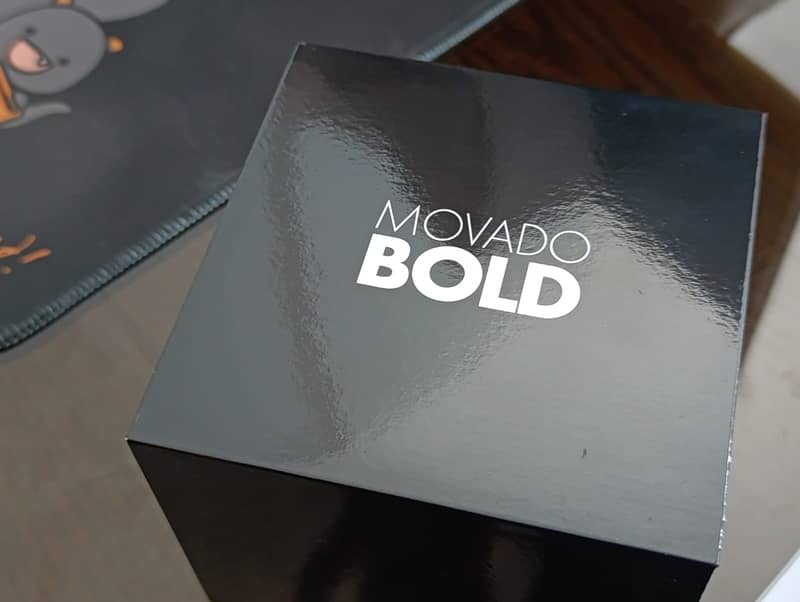 Brand New MOVADO BOLD Men's Stainless Steel Gray Dial Navy Blue Strap 2