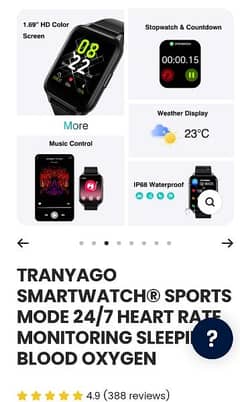 Tranyago Smart Watch