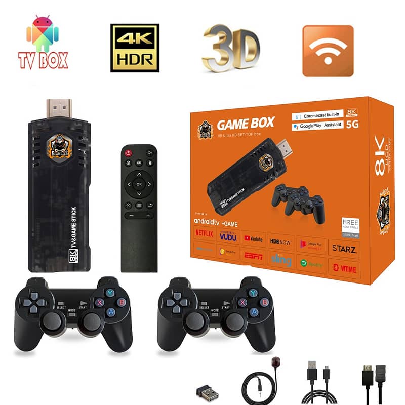 M8 Game 4k With Takken 3 Game (64gb Tf Card) For 20000+ Games And Two 1