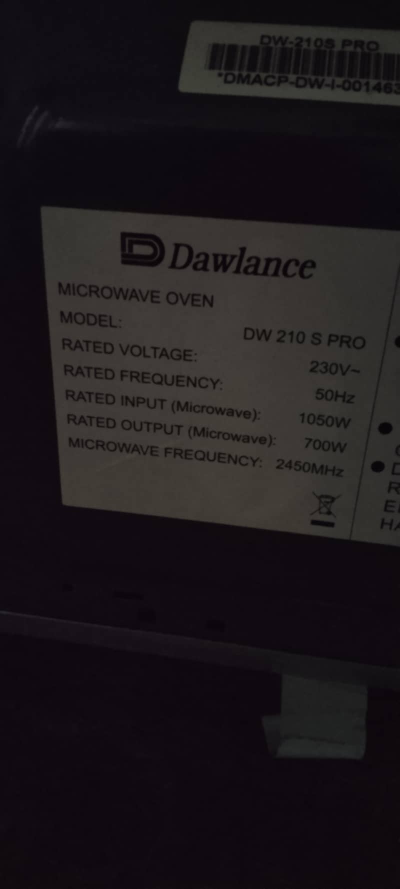 Dawlance micro wave 3