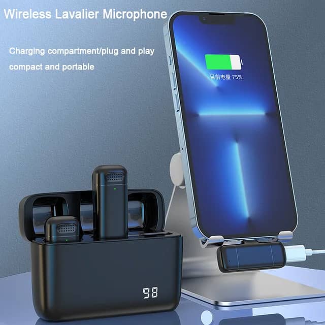 Wireless Lavalier Microphone Mini Portable Noise Reduction Audio Video 2