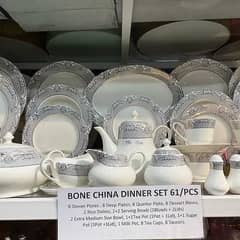 61 Piece Elegant Bone China Dinner Set urgent sale