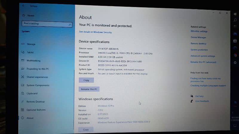 Lenovo think pad core i3 7 genration 4