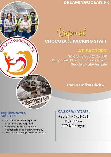 chocolate factory job in lahore 1