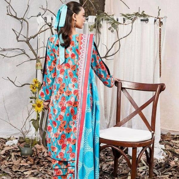 3 PCs women's stitched printed embroidered suit 2