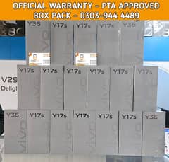 VIVO Y17S BOX PACK OFFICIAL WARRANTY PTA APPROVE Y03 V30 Y36 Y27S