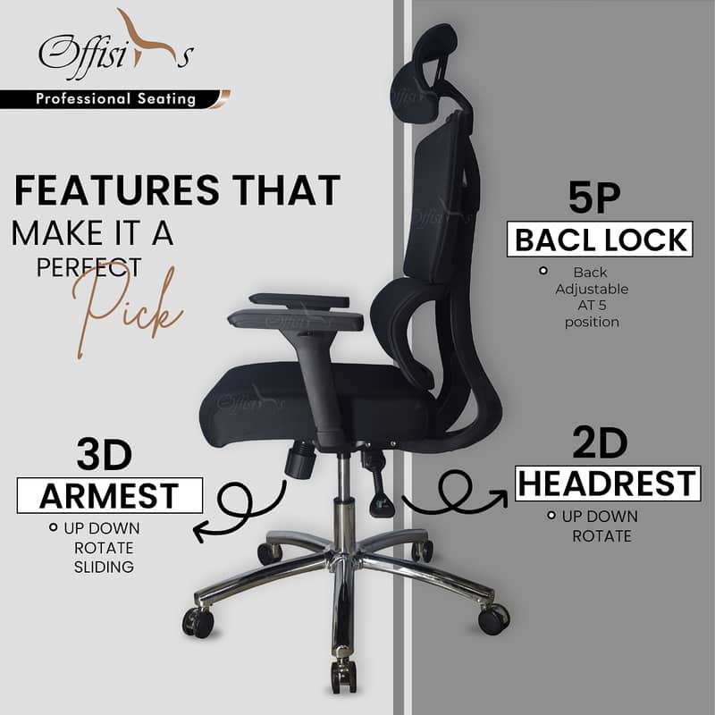 Ergonomic Executive Chair - 2 years warranty 2