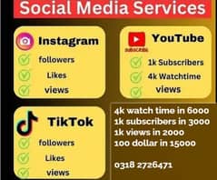 Instagram |Tiktok | youtube |promotions,followers,likes,views