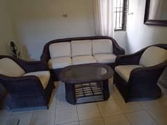 Cane Sofa Set with Centre Table