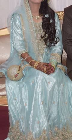 Bridal Dress| Bridal Maxi Walima Baraat | Ice Blue Excellent Condition
