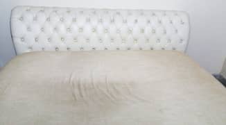Slght Used 100% Genuine Leather Bed King Size with 18 Inches Matress