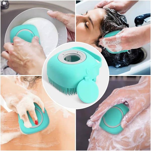 2 Pcs Soft Silicone Bath Brush With Hooks 1