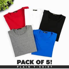 pack of 5 basic round neck t-shirts