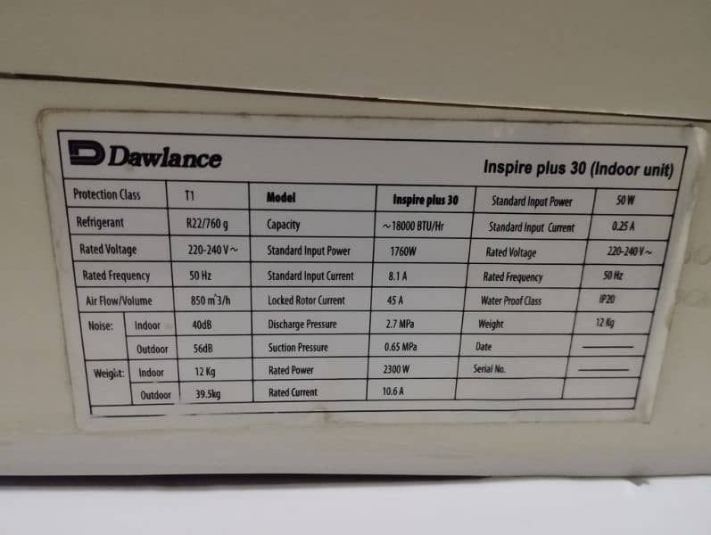 Ac 1.5 Ton Dawalance 10/10 condition 3