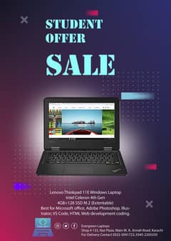 Lenovo 11E | Windows Laptop | 8GB Ram | 128 GB SSD M. 2 | 11.6" 0