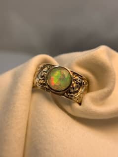Natural Opal Ring. Hand Made Ring With Heavy Hand Crafty Work Ring . E