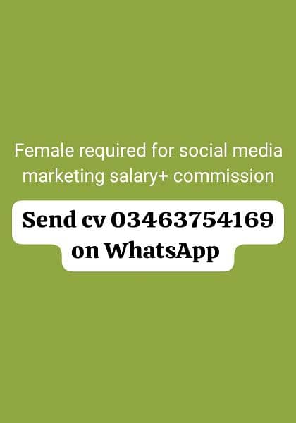 female staff required for social media marketing 0
