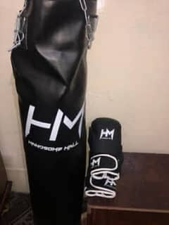 boxing gloves (10 oz) with filled bag 4 feet and trainer pads 0